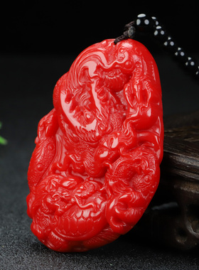 和田玉红玉瑞兽祥龙手把件新疆玉龙龟平安挂件把玩件龙腾四海腰牌