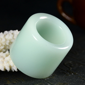 天然和田玉扳指挂件羊脂玉翠绿指环戒指男士 步步惊情四爷白玉扳指