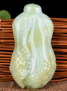 新疆和田玉白菜遇百财百财来玉佩