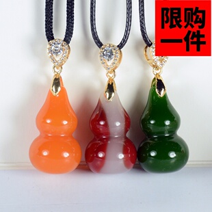 和田玉S925银镶嵌葫芦吊坠黄龙玉福绿寿项链坠碧玉镶嵌葫芦挂件