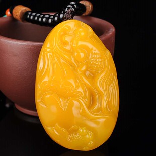 黄龙玉金鱼手把件和田玉年年有余玉坠挂件毛衣链男女款玉石鱼吊坠