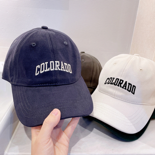 升级大头围！韩版美式字母刺绣棒球帽显脸小软顶鸭舌帽男女情侣款