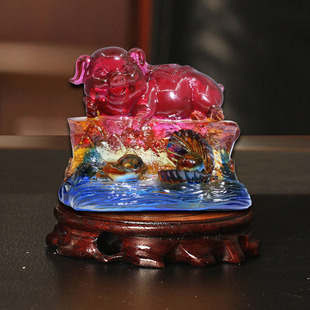 原装2026年属猪宋韶光吉祥物珠联璧合吊坠宋绍光客厅招财琉璃摆件