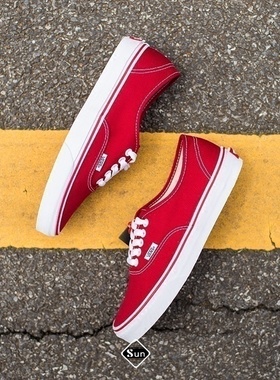 VANS aut红色经典款 Authentic低帮 情侣帆布鞋男女鞋VN000EE3RED