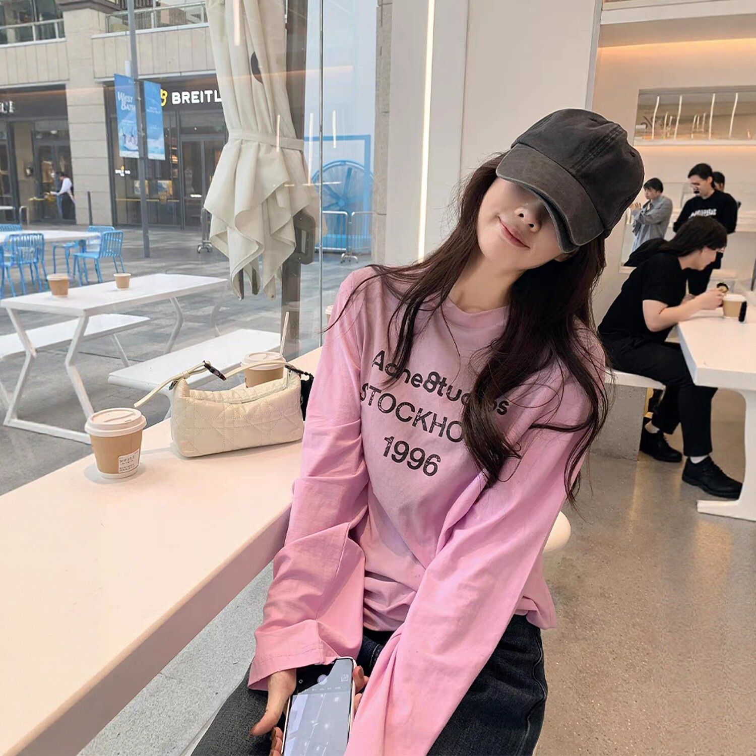 教程824男女通用长袖袖女宽松圆领T恤纯色打底针织衫裁剪图纸样板