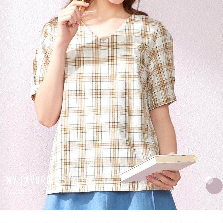 视频112短袖衬衫女新款简单衬衣V领上衣宽松寸衣裁剪图板纸样