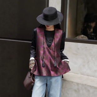 913套里外搭纸样女装韩系深U领小摆小A背心马夹裁剪图纸样板图纸