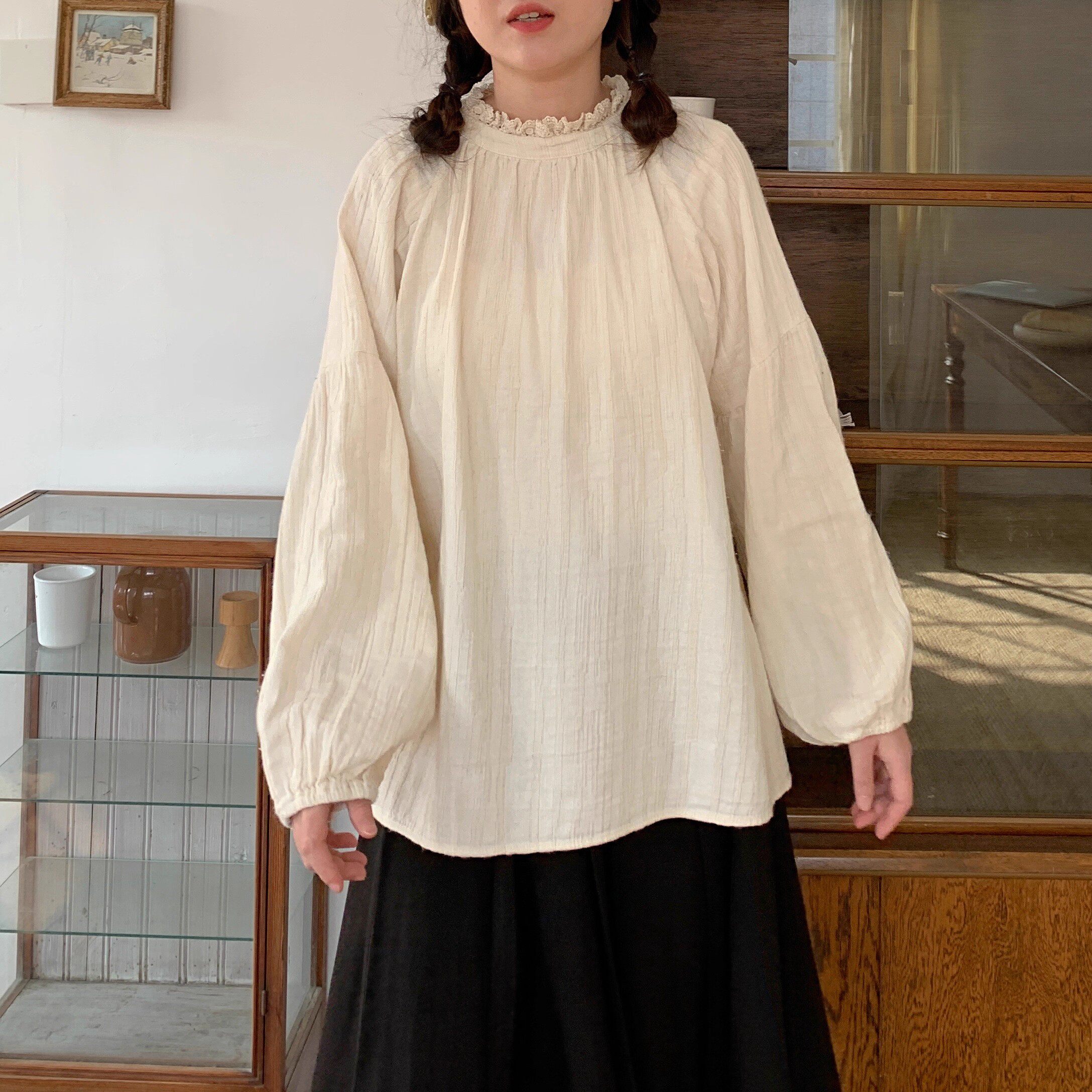 674宽松短款宽松袍子插肩长袖上衣做衣服装裁剪图板服装插肩纸样