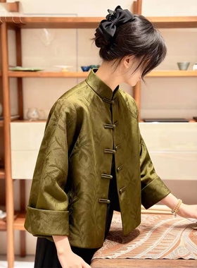 视频974茶中式棉衣秋冬棉服上衣棉袄短外套做衣服装裁剪图板纸样