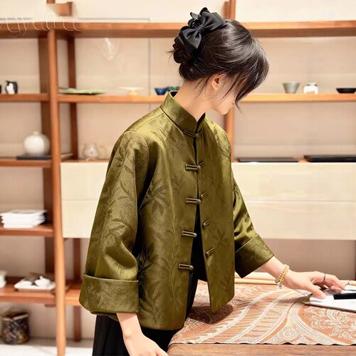 视频974茶中式棉衣秋冬棉服上衣棉袄短外套做衣服装裁剪图板纸样