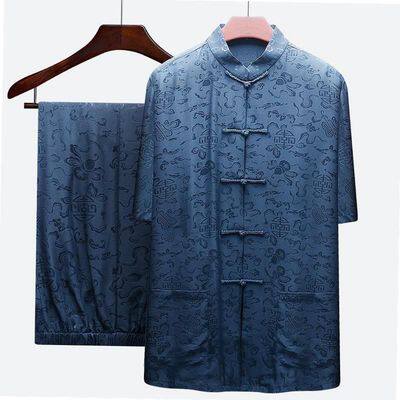 503棉麻套装太极做衣服装立领