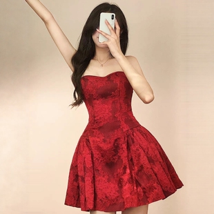 礼服蓬蓬连衣裙甜美俏皮少女A字裙轻奢短裙裁剪纸样 2024性感热款