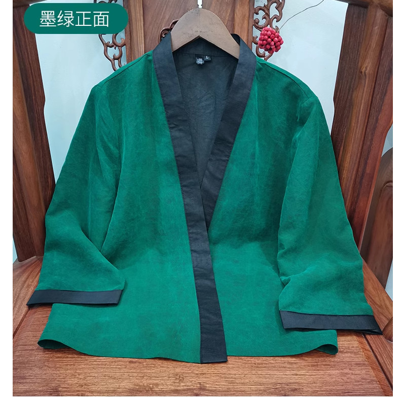 463龟裂纹香云纱女装真丝上衣外披桑蚕丝两面穿裁剪外纸样