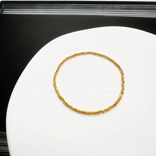 【Luxury jewelry】镀18k金 碎金子镭射蹦迪手链女迷你小珠子钛钢