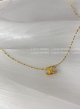 【Luxury jewelry 】不掉色 凯旋门k金色锁骨链 时髦钛钢项链女