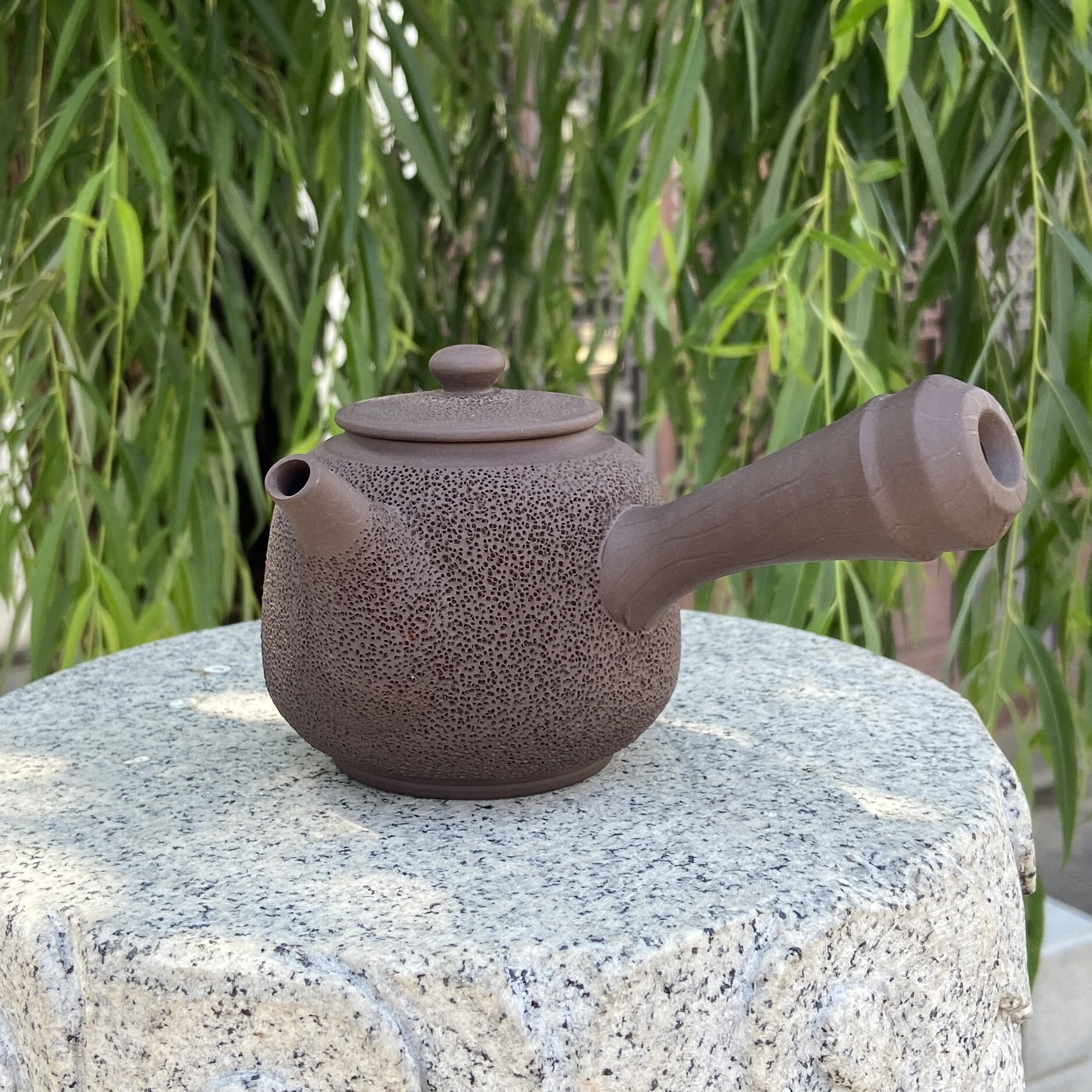 台湾宜龙eilong茶具李永忠全手工老紫砂侧把冰烟壶