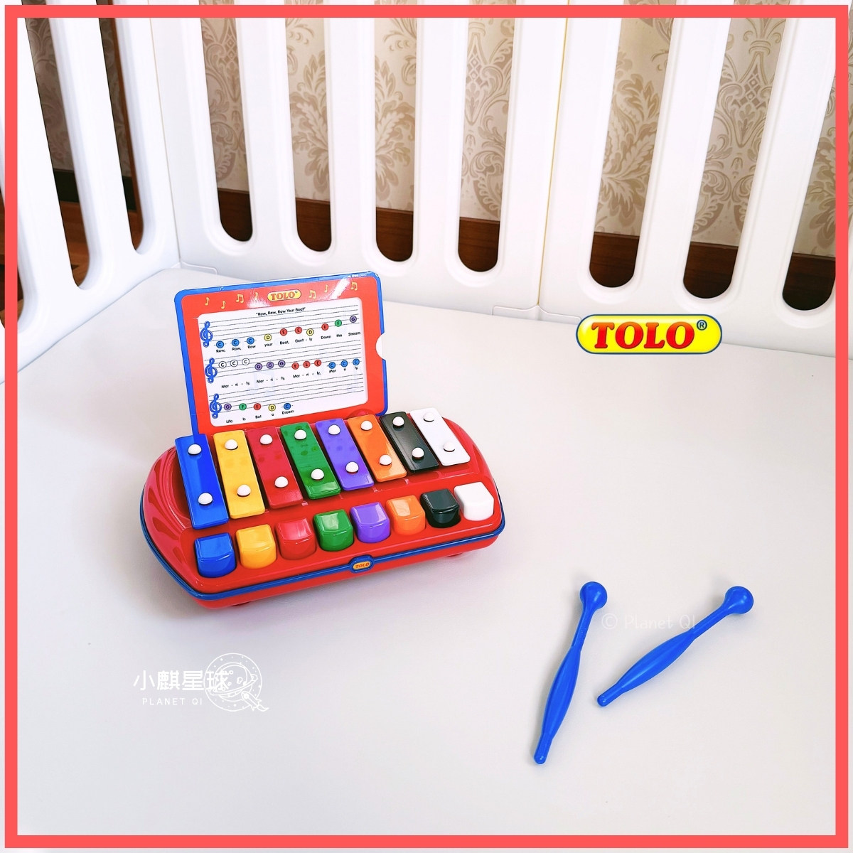 敲弹两用～TOLO宝宝八音手敲琴二合一1-3岁早教乐器玩具音乐启蒙