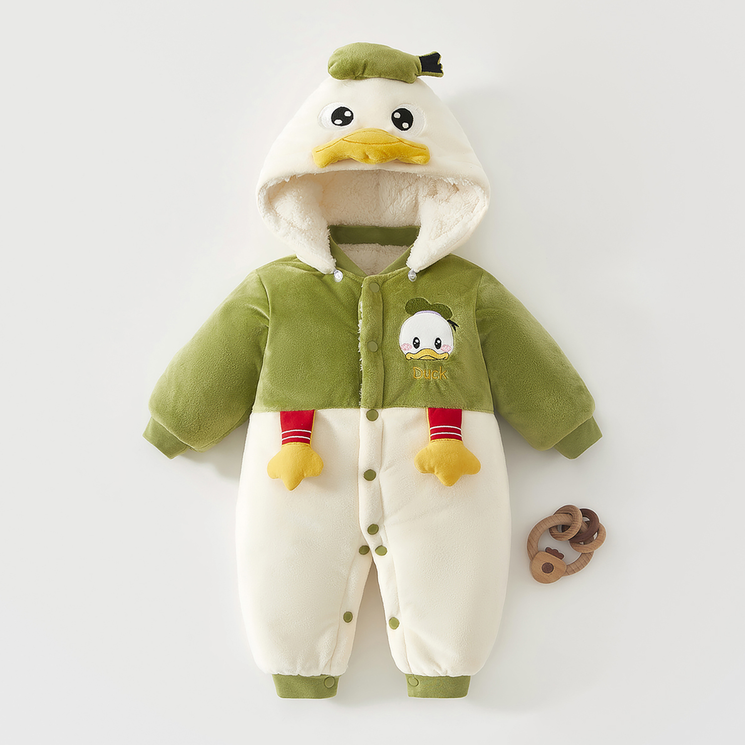 新生婴儿保暖哈衣外出服男女宝宝连体棉衣加绒加厚幼儿爬服秋冬季