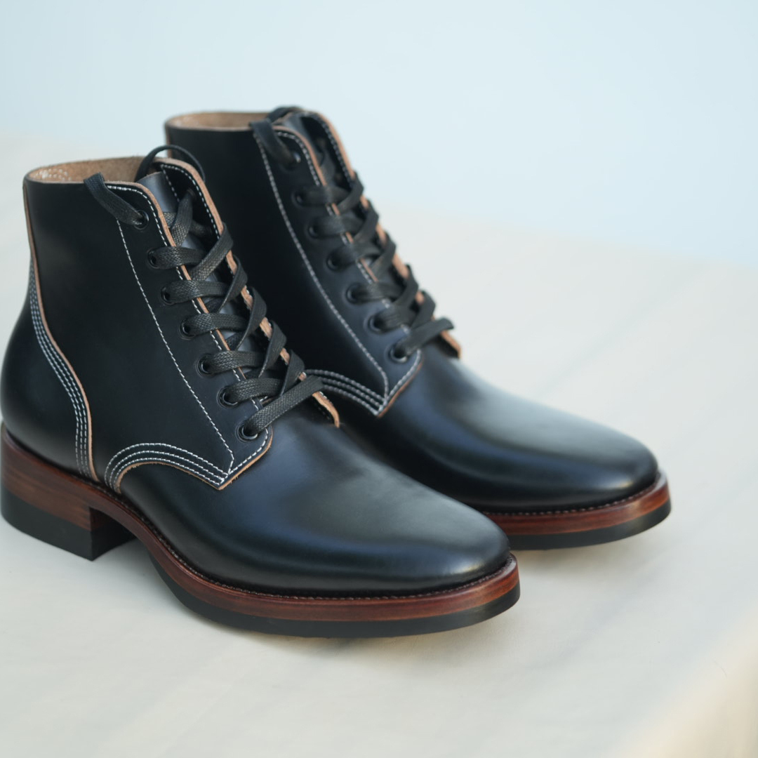 男鞋yanwooden复古扁头大逃亡靴