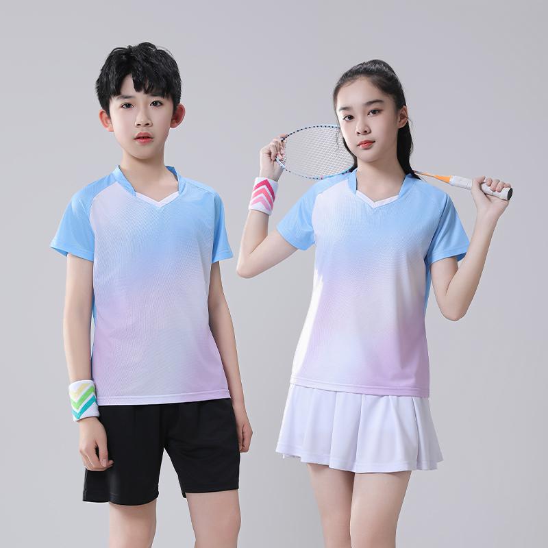 定制儿童训练羽毛球服男女乒乓球透气运动服速干衣服套装网球短袖