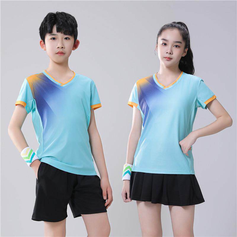儿童羽毛球服套装夏季速干乒乓球衣男童运动服女孩排球训练服定制