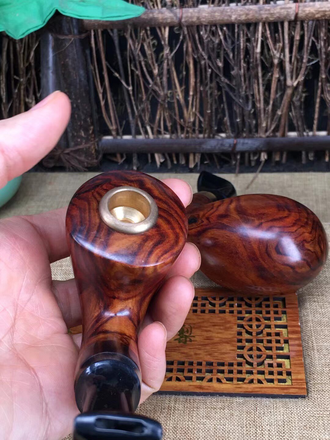 海南黄花梨鬼脸鬼眼【老板烟斗】打包价更优