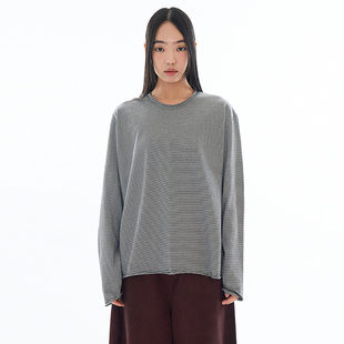 crop stripe long sleeve T恤 韩代Raucohouse 百搭条纹长袖 Flow