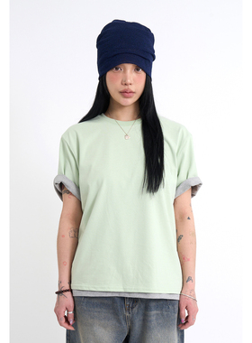 Raucohouse韩代 Regular fit cropped short-sleeve T-shirt T恤