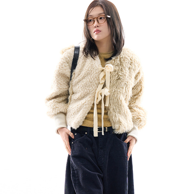 Raucohouse韩代长袖毛绒短外套