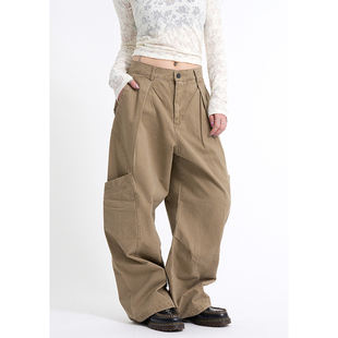Raucohouse韩代 Pie Curve Side Pocket Wide Pants 工装休闲长裤