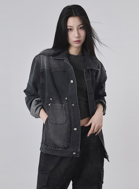 韩国代购Raucohouse Cadiz rivet trucker denim jacket 牛仔夹克