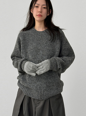 韩国代购25F/W bokashi raglan wool knit (unisex)宽松套头毛衣