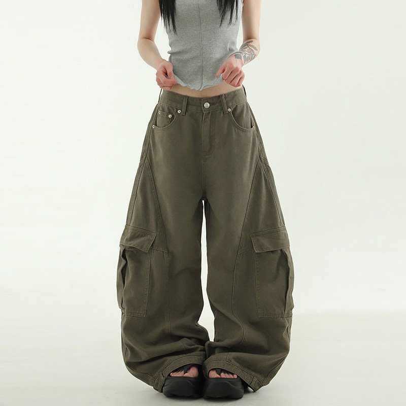 韩代25S/S curved cotton cargo balloon pants (unisex)工装裤