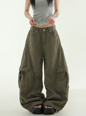 韩代25S/S curved cotton cargo balloon pants (unisex)工装裤