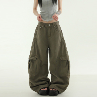 韩代25S/S curved cotton cargo balloon pants (unisex)工装裤