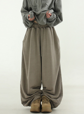韩代24 pigmented cotton track banding pants (unisex)线条卫裤
