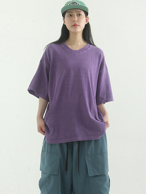 韩国代购 dyed cotton box tee (unisex) 水洗做旧短袖T恤百搭女