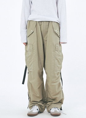 韩代Raucohouse Gili solid cargo string parachute pants休闲裤