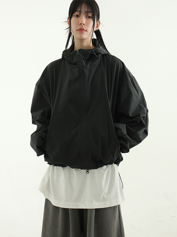 韩国代购24S/S crunched paper wind jacket (unisex) 防风夹克女