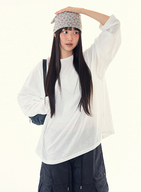 韩代Raucohouse Mave linen overfit long sleeve 长袖T恤上衣女