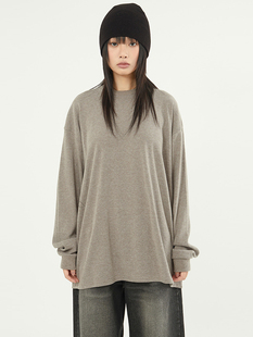 韩国代购Raucohouse  Conan wool slab long sleeve 宽松长袖T恤