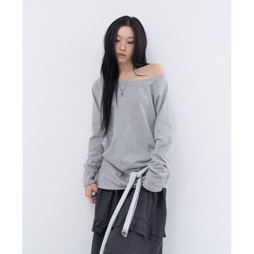 lowear韩代长袖系带短连衣裙