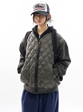 韩国代购Raucohouse Logan quilted bomber jacket 菱格夹克外套