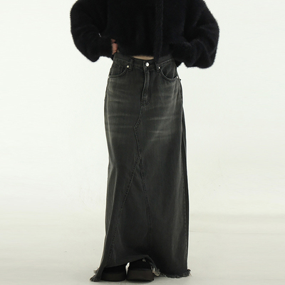 Localmansion韩代水洗牛仔长裙