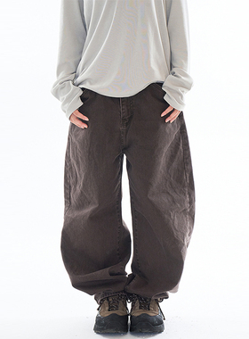 韩代Raucohouse Belk ribbed balloon cotton pants 复古休闲长裤