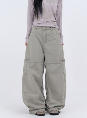 lowear韩代 pigment drop pocket pants 设计师口袋宽松工装长裤