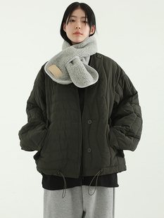 韩国代购 vintage mood quilting jumper (unisex)菱格夹棉外套女