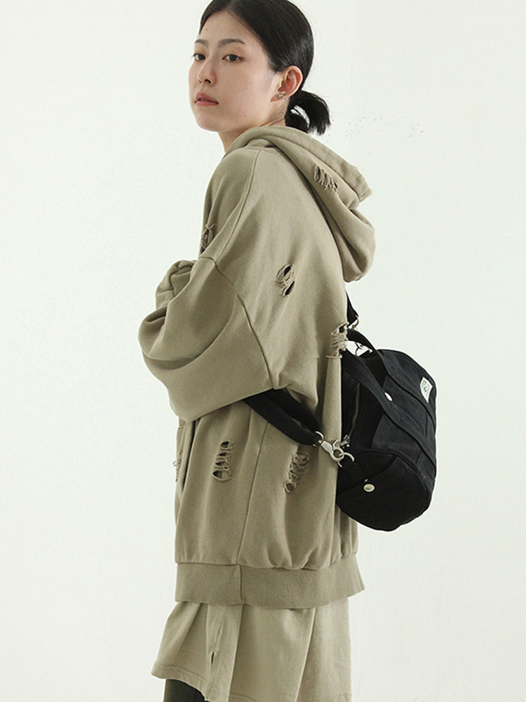 韩国代购 fabric cylinder 2way bag 两用手提包单肩包斜挎休闲