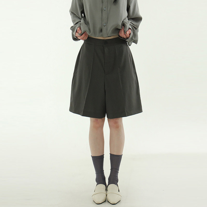 韩代25S/S button up stripe banding shorts (unisex)西裤短裤