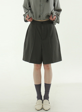 韩代25S/S button up stripe banding shorts (unisex)西裤短裤